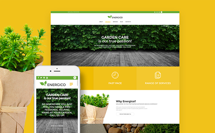 Energico Free Gardening WordPress Theme