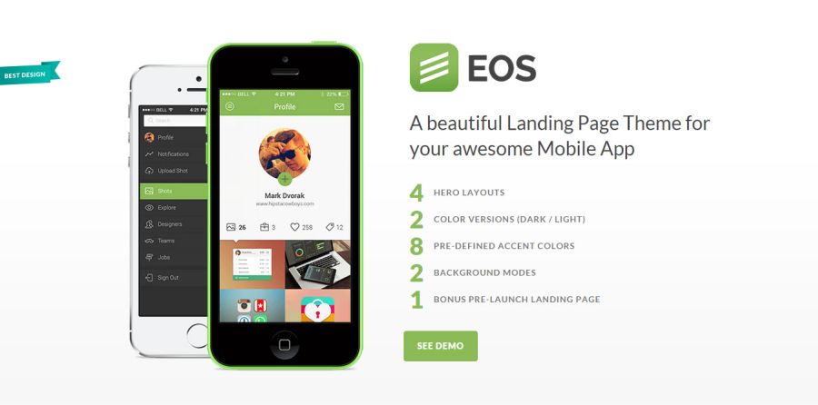 EOS - A Responsive App Landing Theme