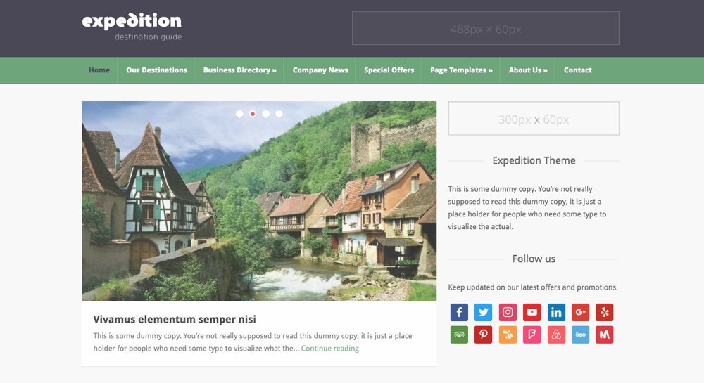 Expedition Travel Blog Theme