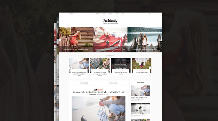 Fashionly Simply Elegant Blog de moda Tema de WordPress