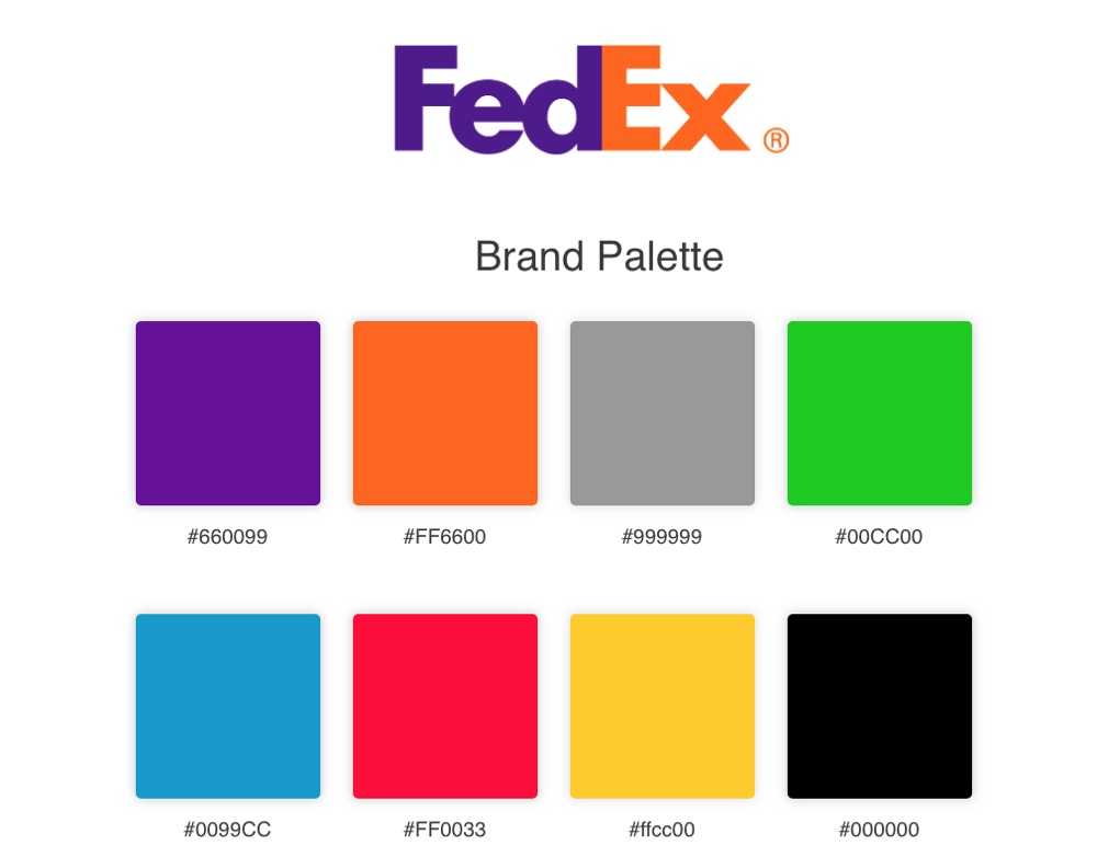 Palettes de marque Exemple FedEx