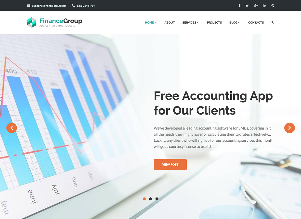 FinanceGroup Accounting Business WordPress Theme