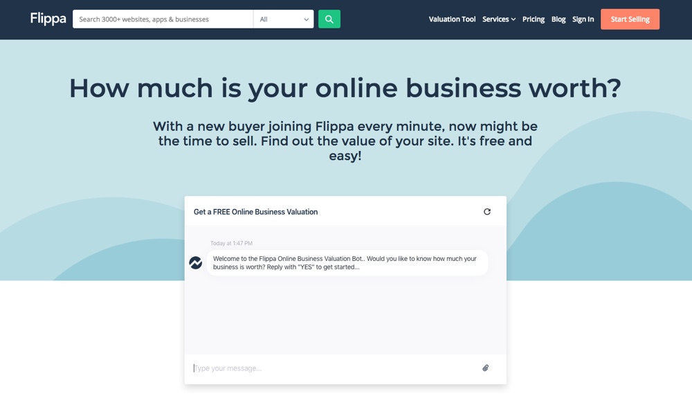 Flippa Website Valuation Tool