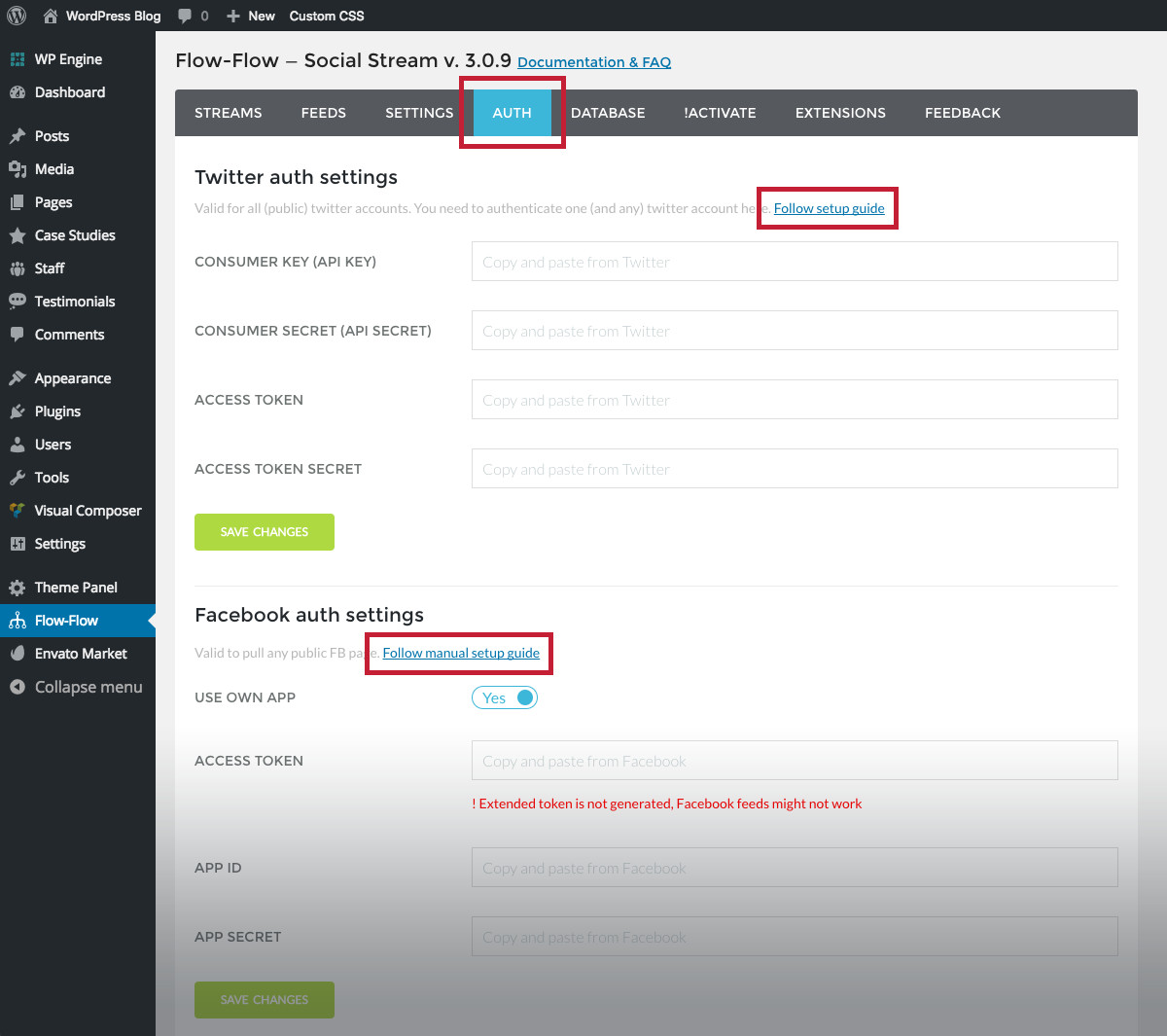 Flow Flow Feed Authorizations