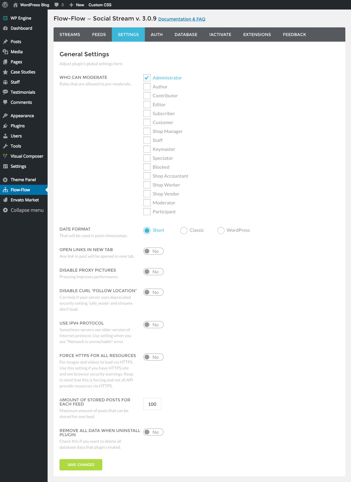 Flow Flow Plugin Settings