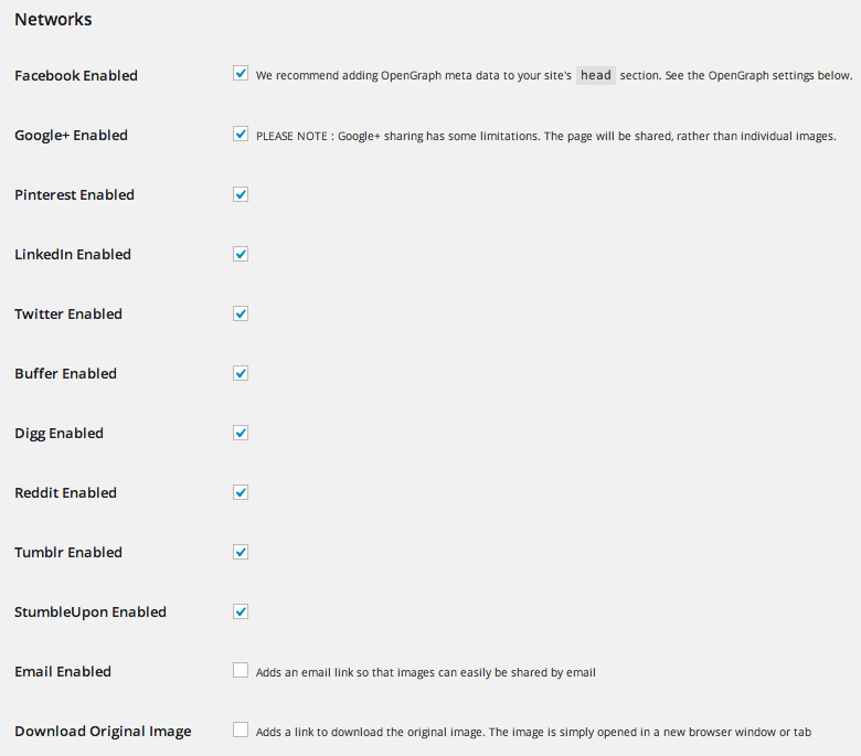 Foobox Social Icons Settings