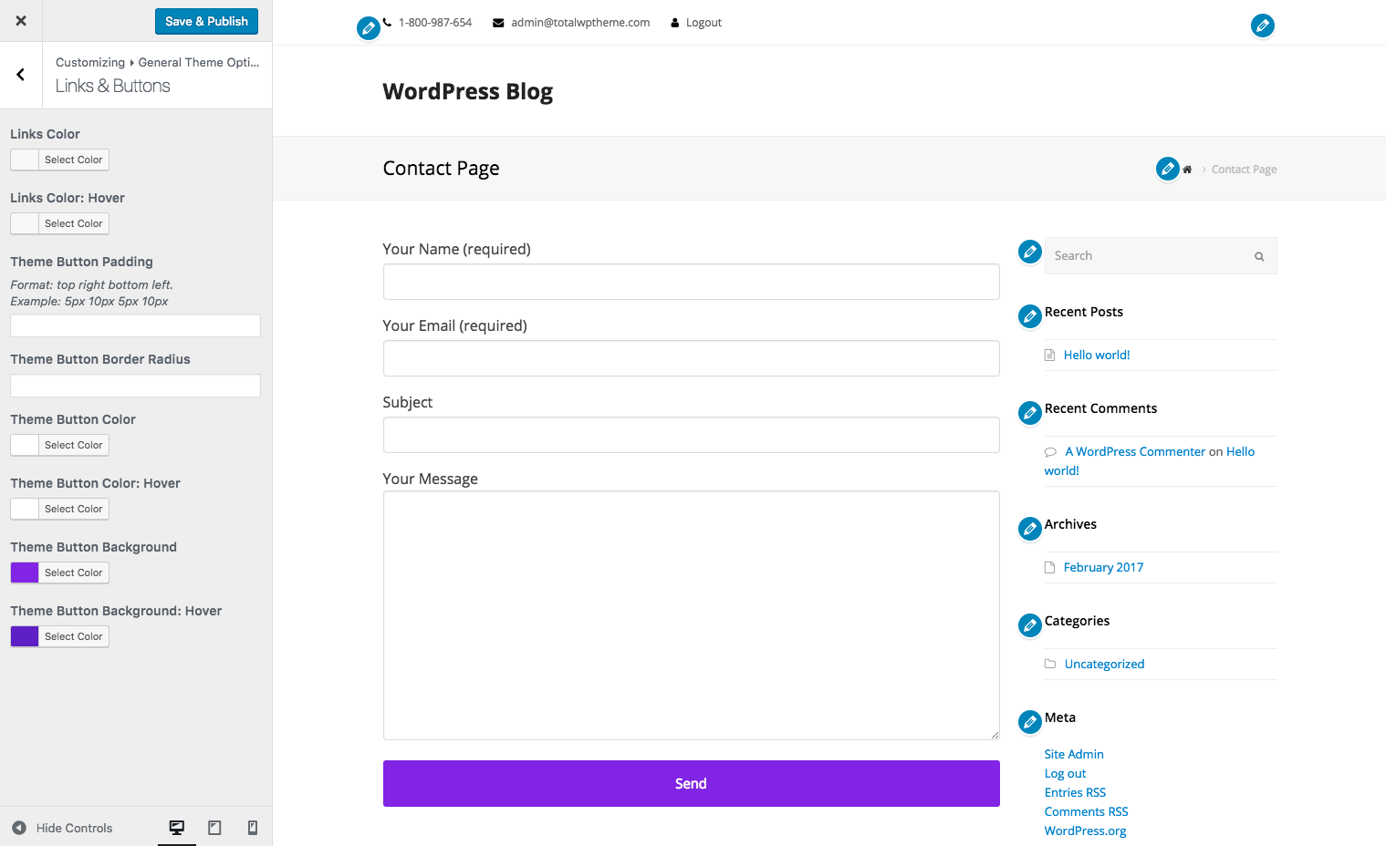 Total Theme: Form Button Color