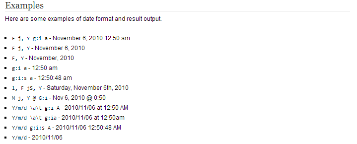 formatting date examples