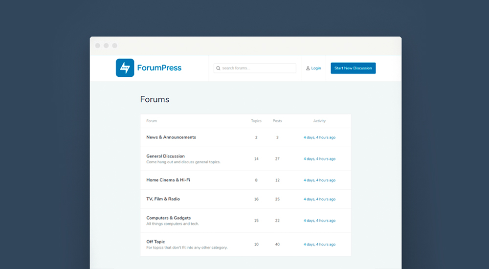 ForumPress bbPress Forum WordPress Theme