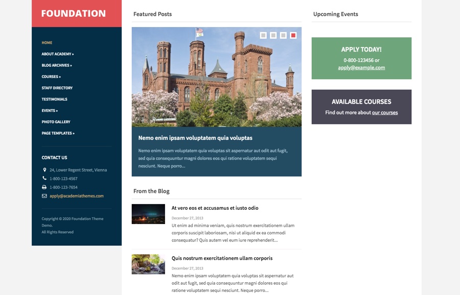 Foundation WordPress Theme