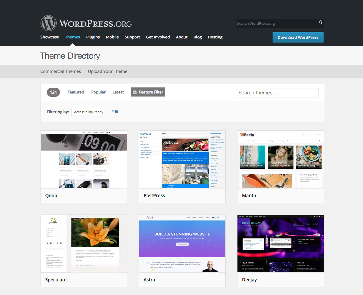WordPress.org Accessibility Ready Themes