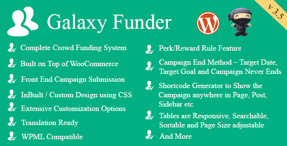 Galaxy Funder - WooCommerce Crowdfunding System