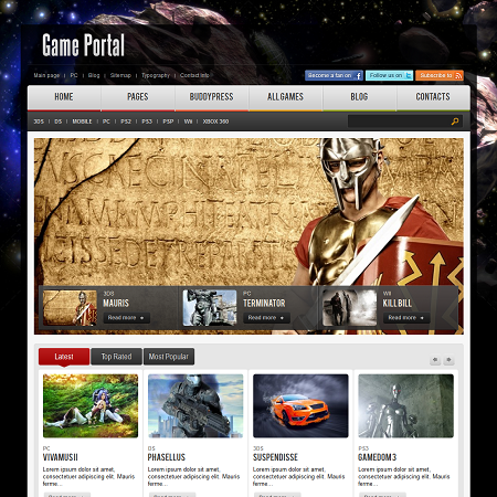 wordpress game theme