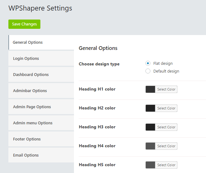 WPShapere Settings