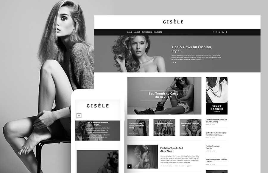 Tema de WordPress para blog de moda y estilo de vida de Gisele