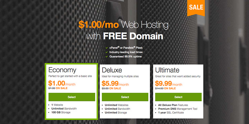 GoDaddy $1 Web Hosting