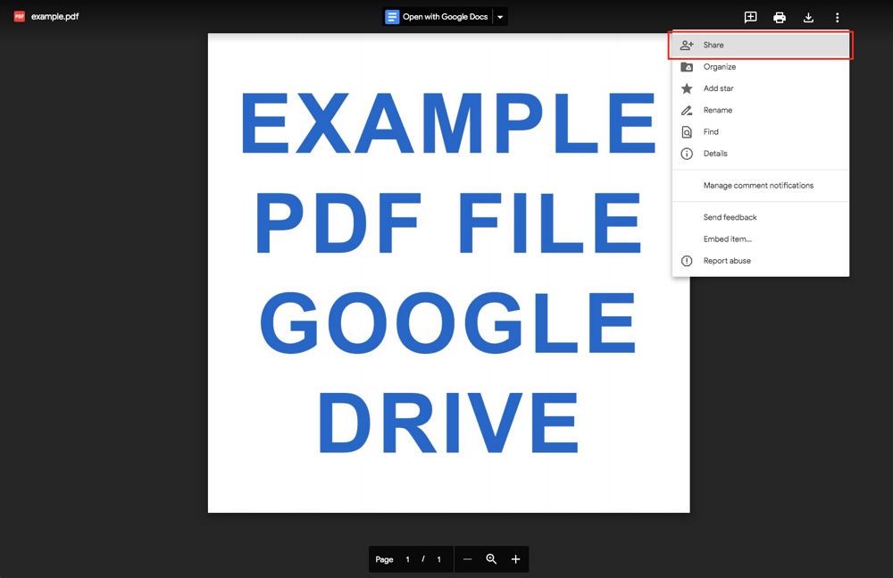 Google Drive: Share