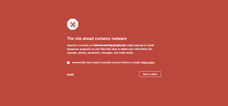 Avertissement Google Malware