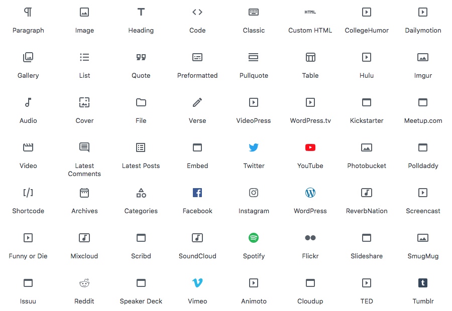 Gutenberg Page Blocks