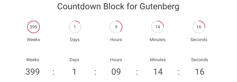 Countdown Block for Gutenberg