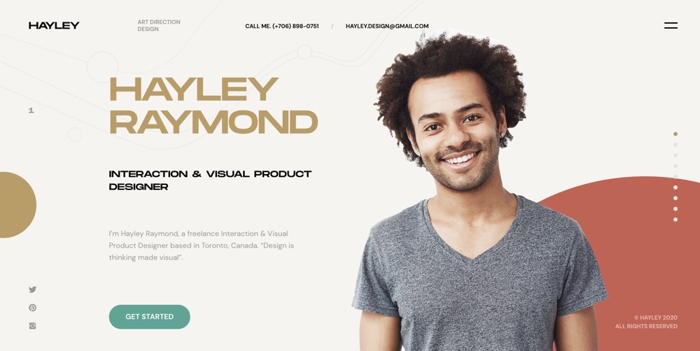 Hayley - Personal CV/Resume WordPress Theme
