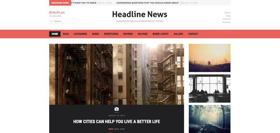 Headline News & Magazine WordPress Theme