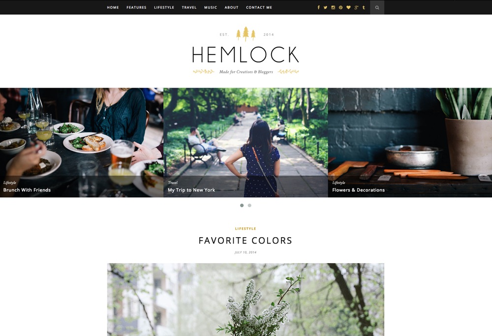 Hemlock Responsive WordPress Blog  Theme