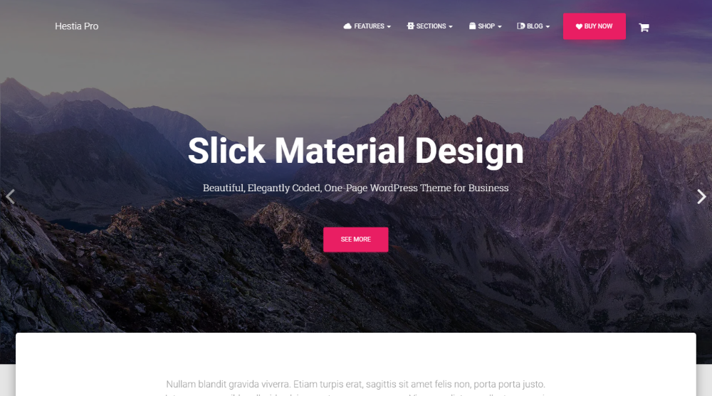 Hestia Pro Material Design WordPress Theme