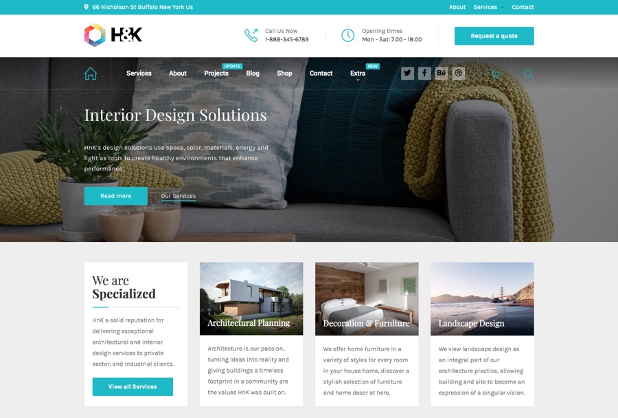 H&K Business and Architecture WordPress Theme