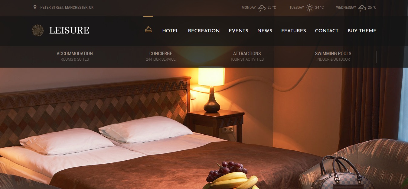 hotel leisure wordpress theme