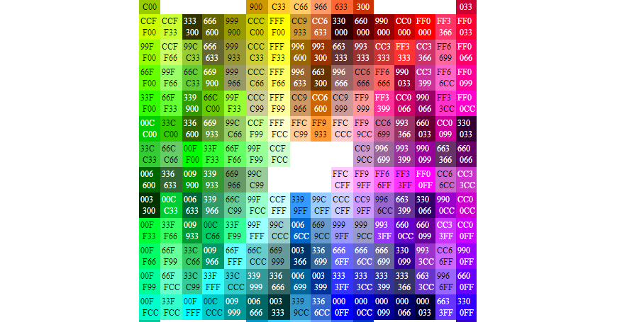 html color chart