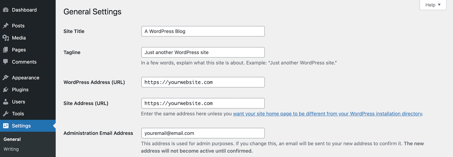 WordPress HTTPS Confirm General Settings