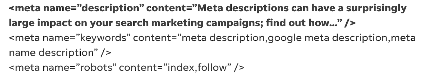 meta description example in HTML meta description example in HTML