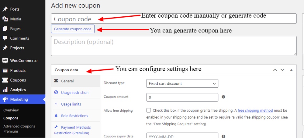 Ajouter un coupon WooCommerce manuel ou automatique