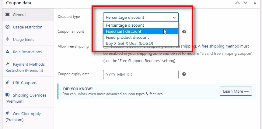 Add WooCommerce Discount Types