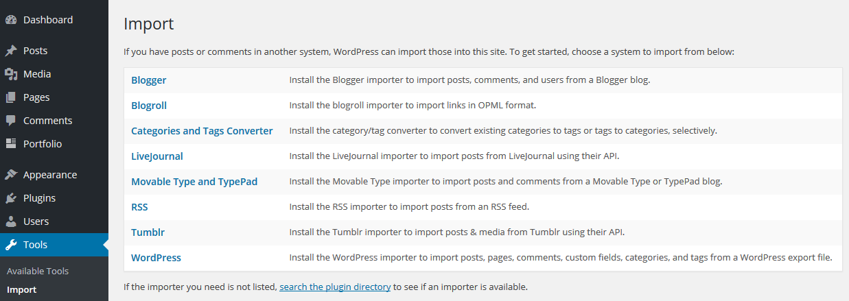 WordPress Import Tool