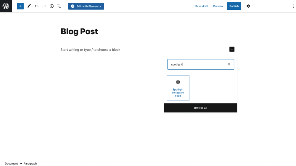 Spotlight Instagram Feed Gutenberg Block