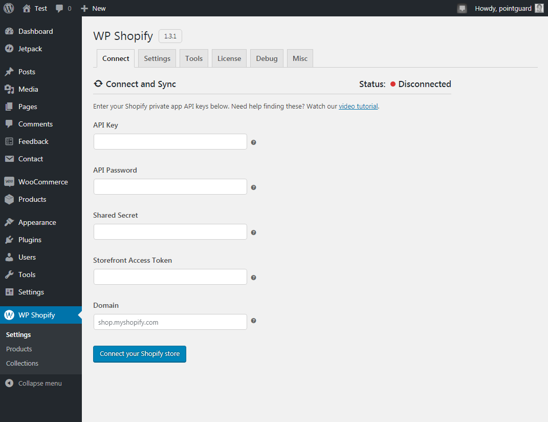 integrate wp shopify plugin with shopify