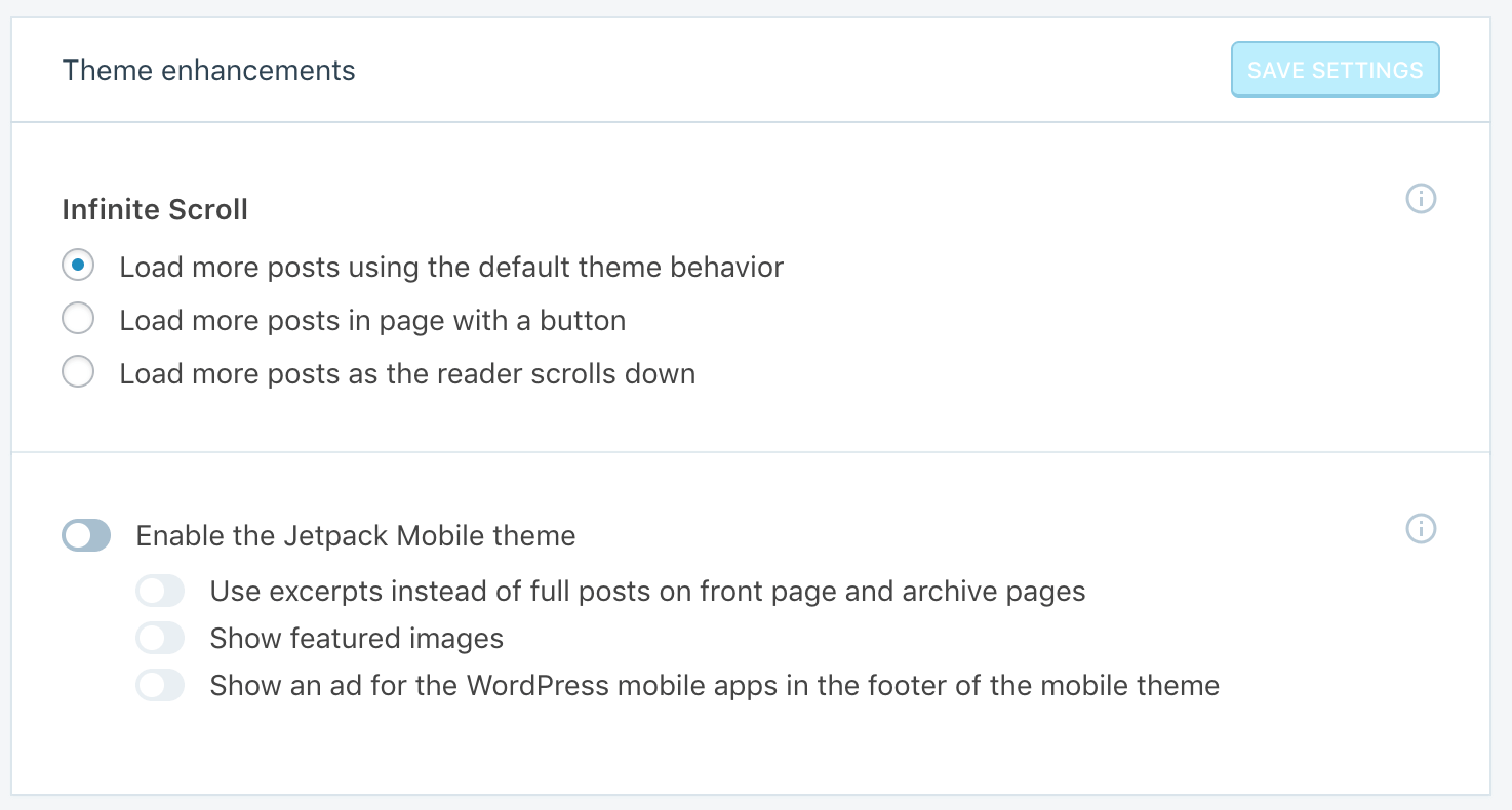 Infinite scroll module from Jetpack