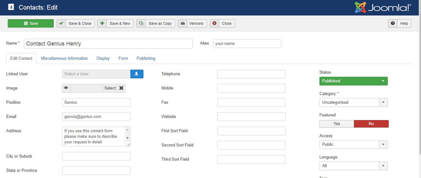 Move Contacts from Joomla to WordPress