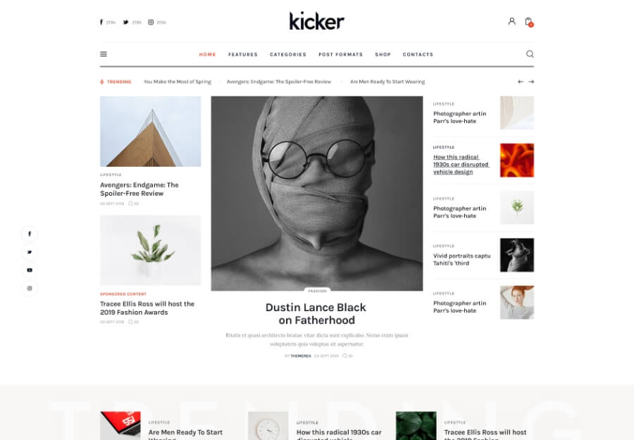 Kicker News Blog WordPress Theme