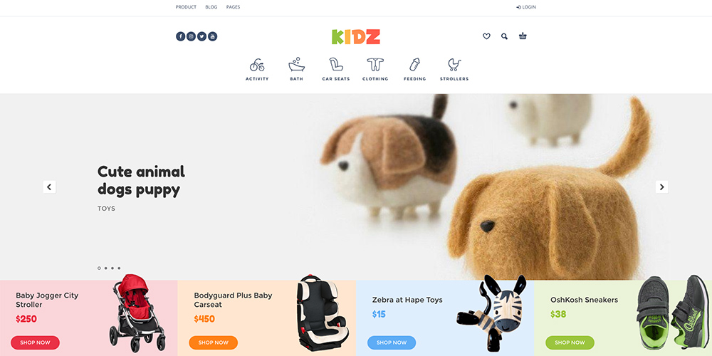 Tema WooCommerce de la tienda KIDZ Baby & Kids