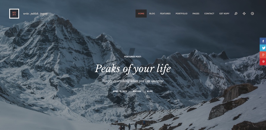 Kopy Unique Blogging WordPress Theme