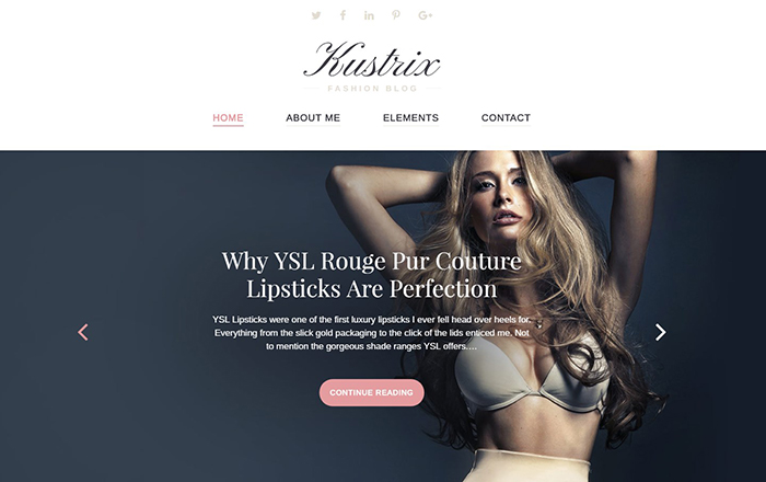 Kustrix Lite Free Fashion Blog WordPress Theme