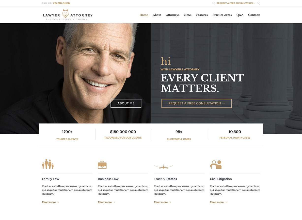 Lawyer & Attorney Professional WordPress Theme