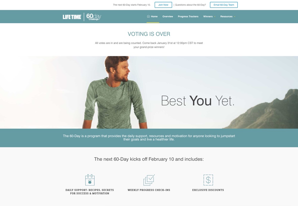 Big Name Brands That Use WordPress: Lifetime Fitness 60 Day Challenge