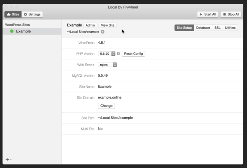 Local by Flywheel Site Settings After Install