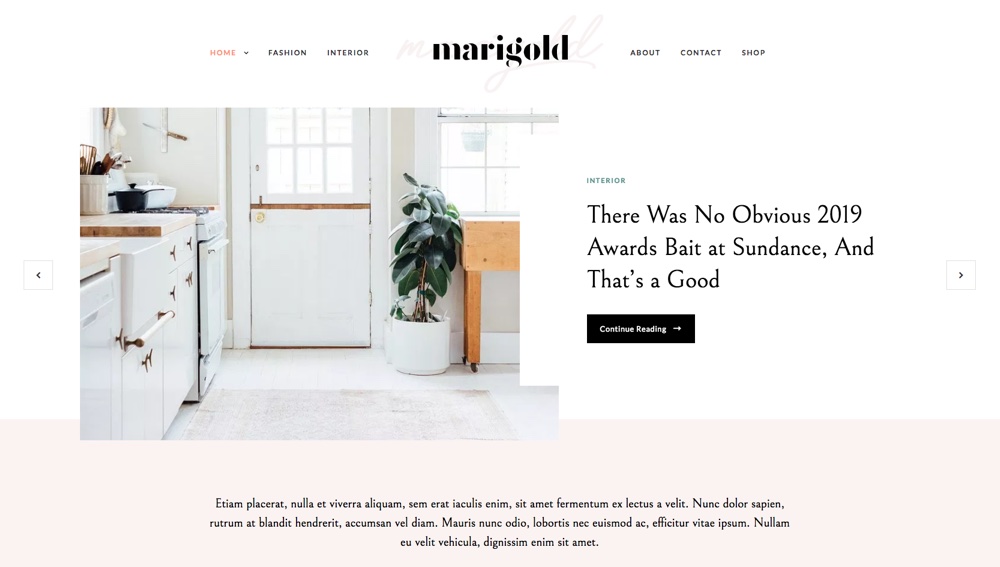 Marigold WordPress Blog & Shop Theme