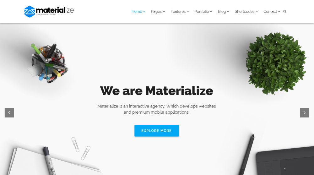 Materialize Material Design Multipurpose WordPress Theme