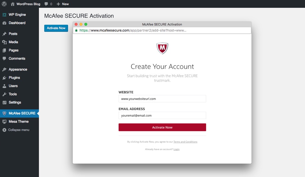 McAfee SECURE Free Account